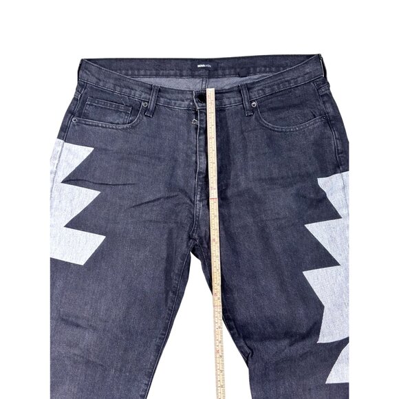 Nova Men Zigzag Pattern Denim Jeans Size 36 - Picture 7 of 13